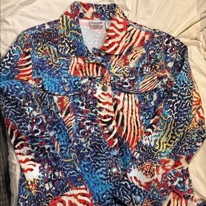 Chico's Multicolor Abstract Button Down Shirt